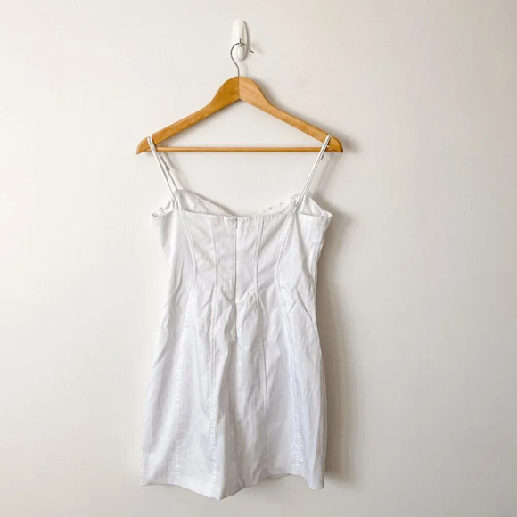 Zara Poplin Corset Style Mini Dress White Blogger Fav Size Large - Picture 12 of 15